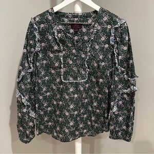 Jcrew x Liberty London Ruffle Long Sleeve Bib Collar Blouse